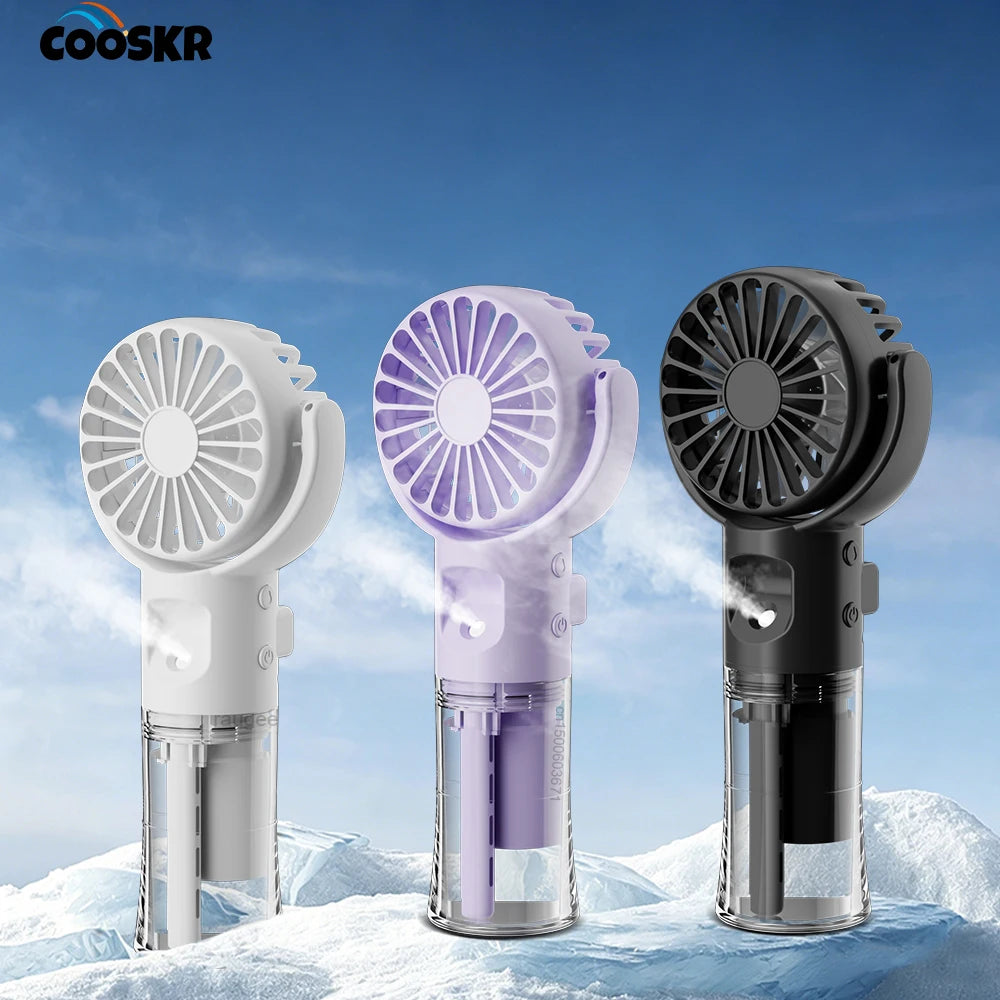 Water Mist Fan Portable Handheld Water Spray Fan Humidifier Fan Rechargeable 4 Wind Speed Outdoor Travel Personal Hand Spray Fan Peaceful Pleasures Health and Wellness