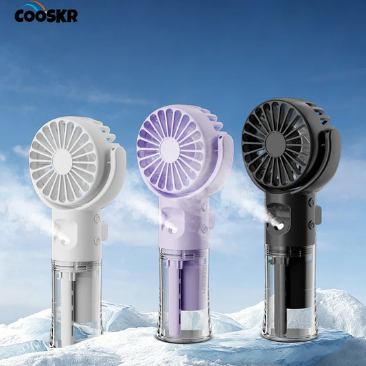 Water Mist Fan Portable Handheld Water Spray Fan Humidifier Fan Rechargeable 4 Wind Speed Outdoor Travel Personal Hand Spray Fan Peaceful Pleasures Health and Wellness