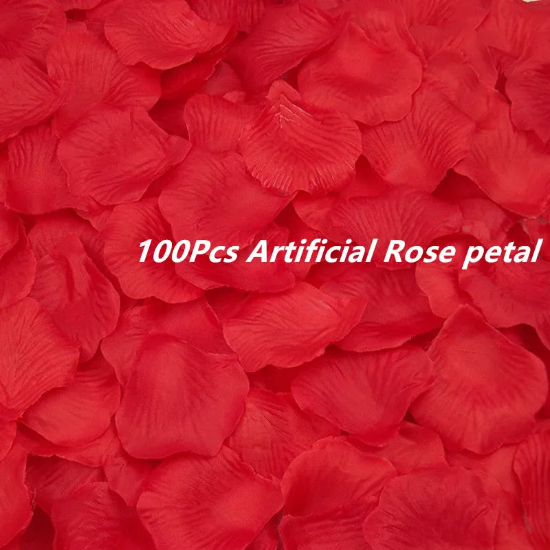 Heart Shaped LED Candles Flameless with Artificial Rose Petal Romantic Love Tea Lights for Night Light Anniversary Wedding Table Peaceful Pleasures Health and Wellness 100pc petal