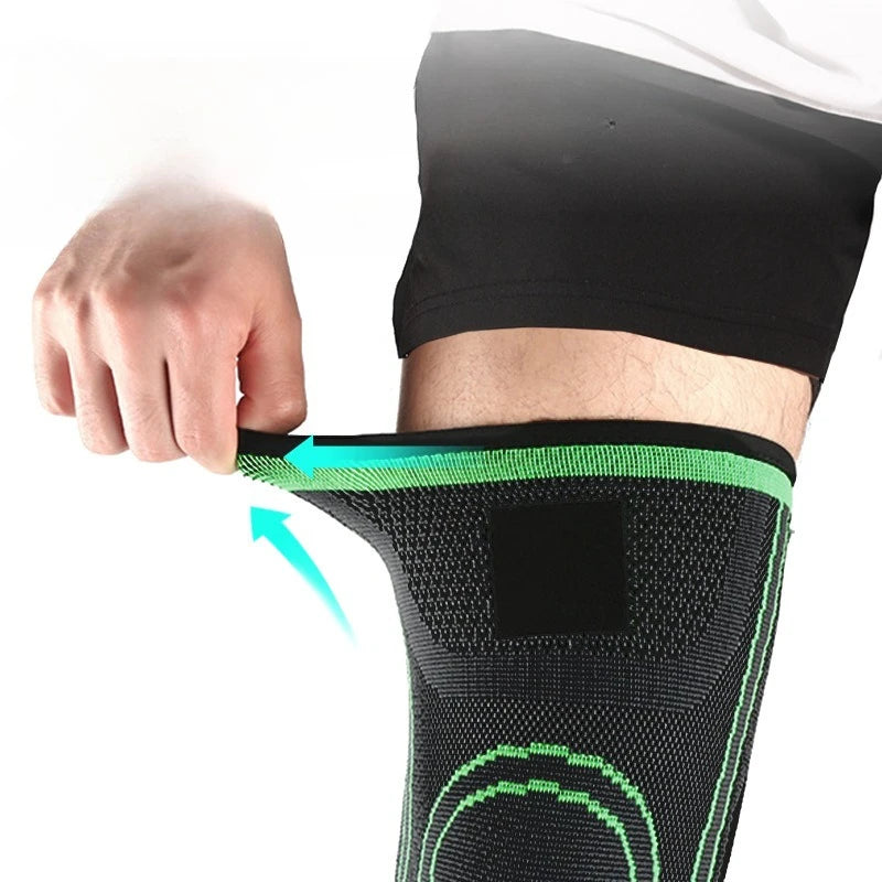 Motion Compression Knee Guard in Lightweight Knitted Style for Cycling and Basketball with Breathable Wrapped Straps Peaceful Pleasures Health and Wellness
