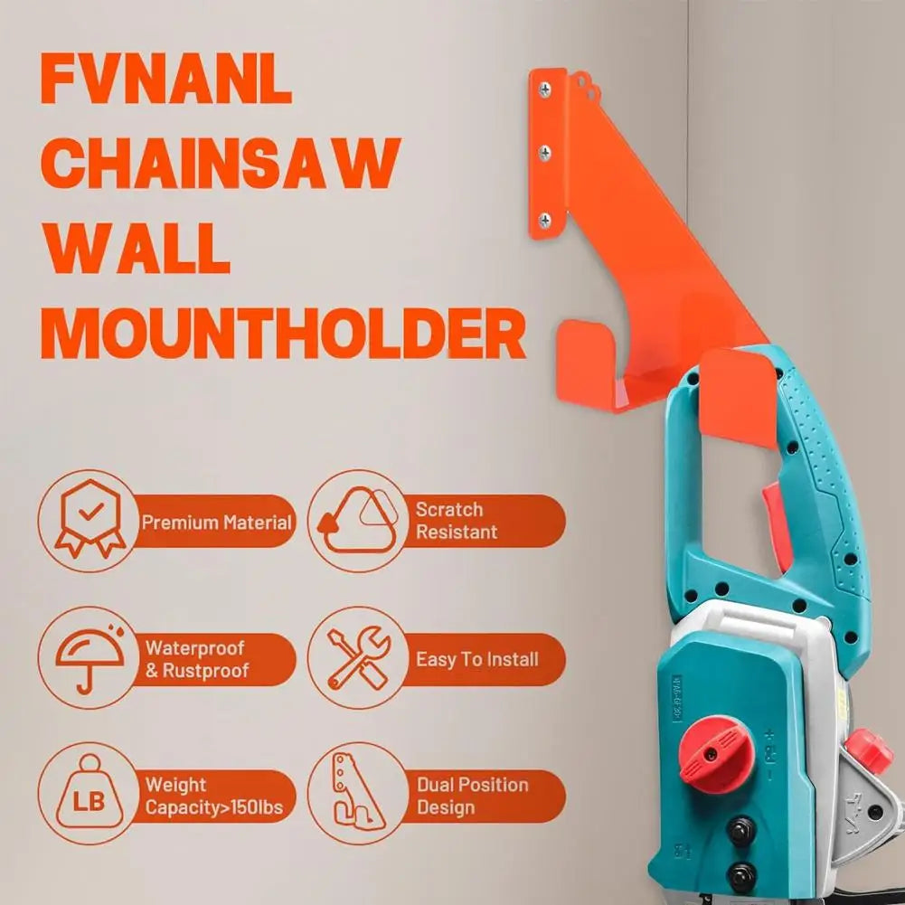Wall Mounted Tool Rack Universal Chainsaw Holder Heavy-duty Chainsaw Organizer Hook Metal Space-Saving Rack Tool Storager Peaceful Pleasures Health and Wellness