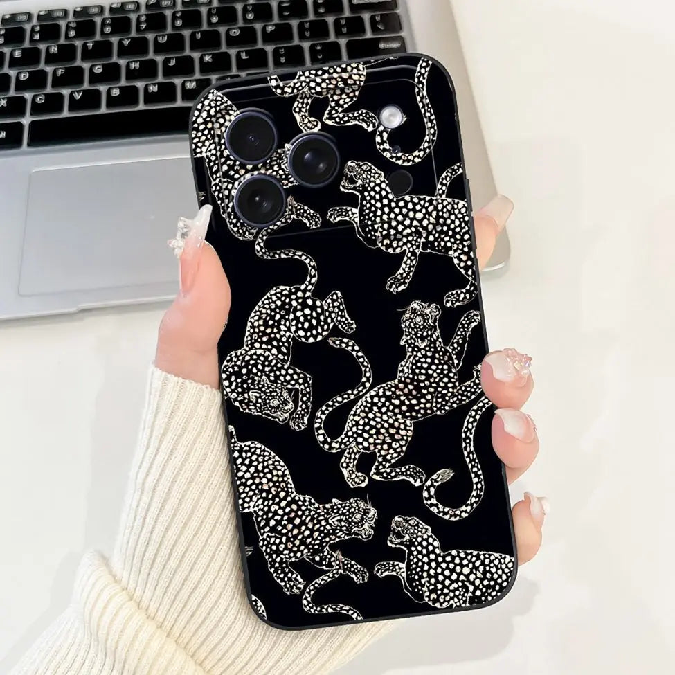 iPhone 17 Pro Silicone Case | Cute Kawaii Floral Painted Cover
