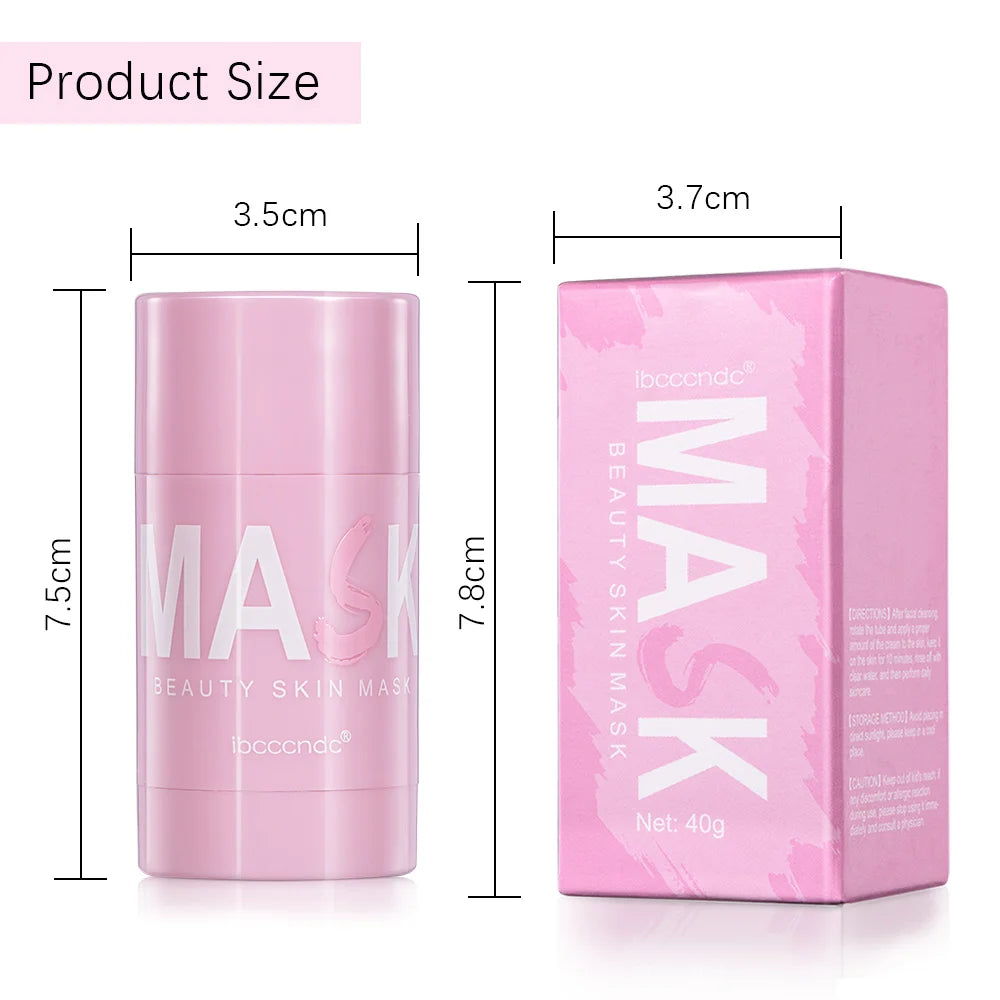 40g Face Clean Mask Green Tea/Rose Extract Cleansing Stick Deep Moisturizing Shrink Pores Blackhead Film Smear Oil Control Mask Peaceful Pleasures Health and Wellness