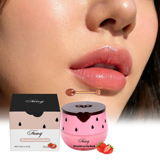 Strawberry Overnight Lip Mask | Moisturizing Sleeping Lip Treatment Sleeping Lip Mask Peaceful Pleasures Health and Wellness