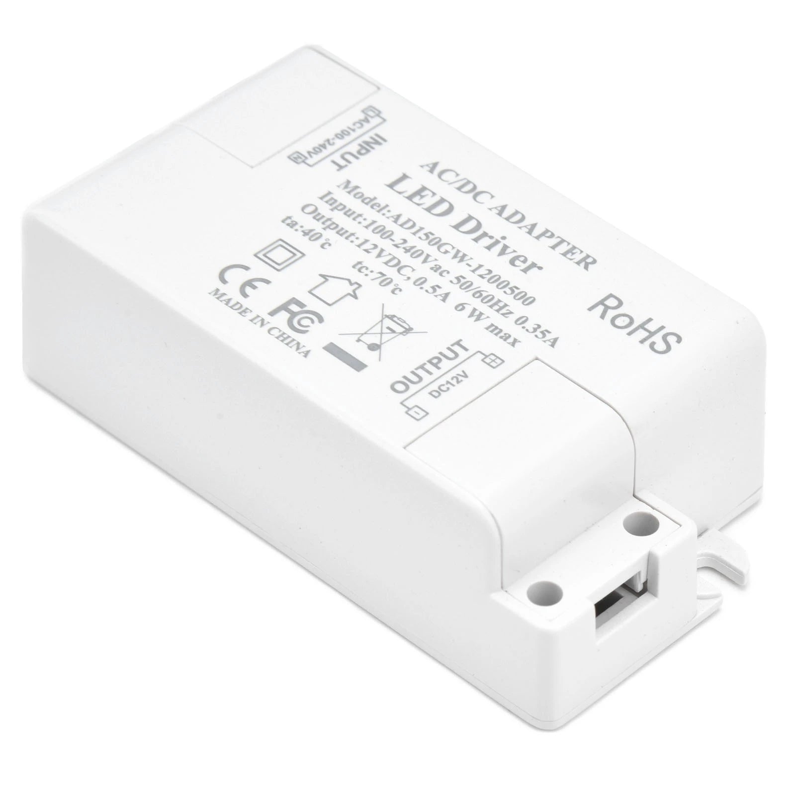 LED LED Power Driver Waterproof Input AC100‑240V 0.35A Portable Output DC12V 0.5A 6W for Home for Bathroom Peaceful Pleasures Health and Wellness