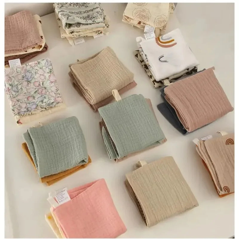Baby Muslin Washcloths 5-Pack | Soft Cotton Newborn Face Towels