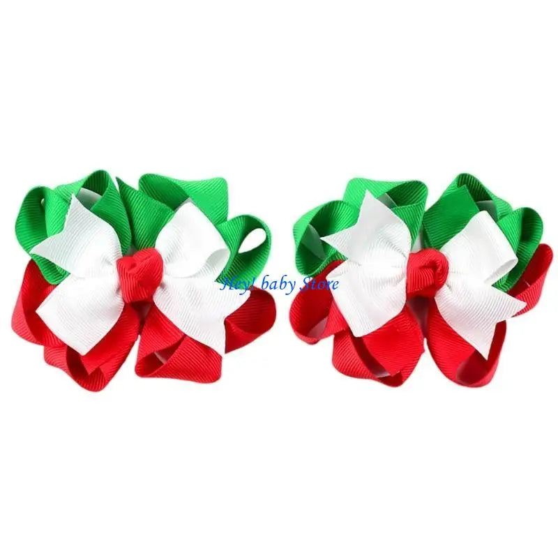 Christmas Bowknot Hair Clips | Holiday Hair Bows Pack of 2