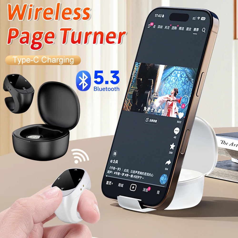 Bluetooth Ring Remote for TikTok, Camera Shutter & eBook Scrolling Peaceful Pleasures Health and Wellness