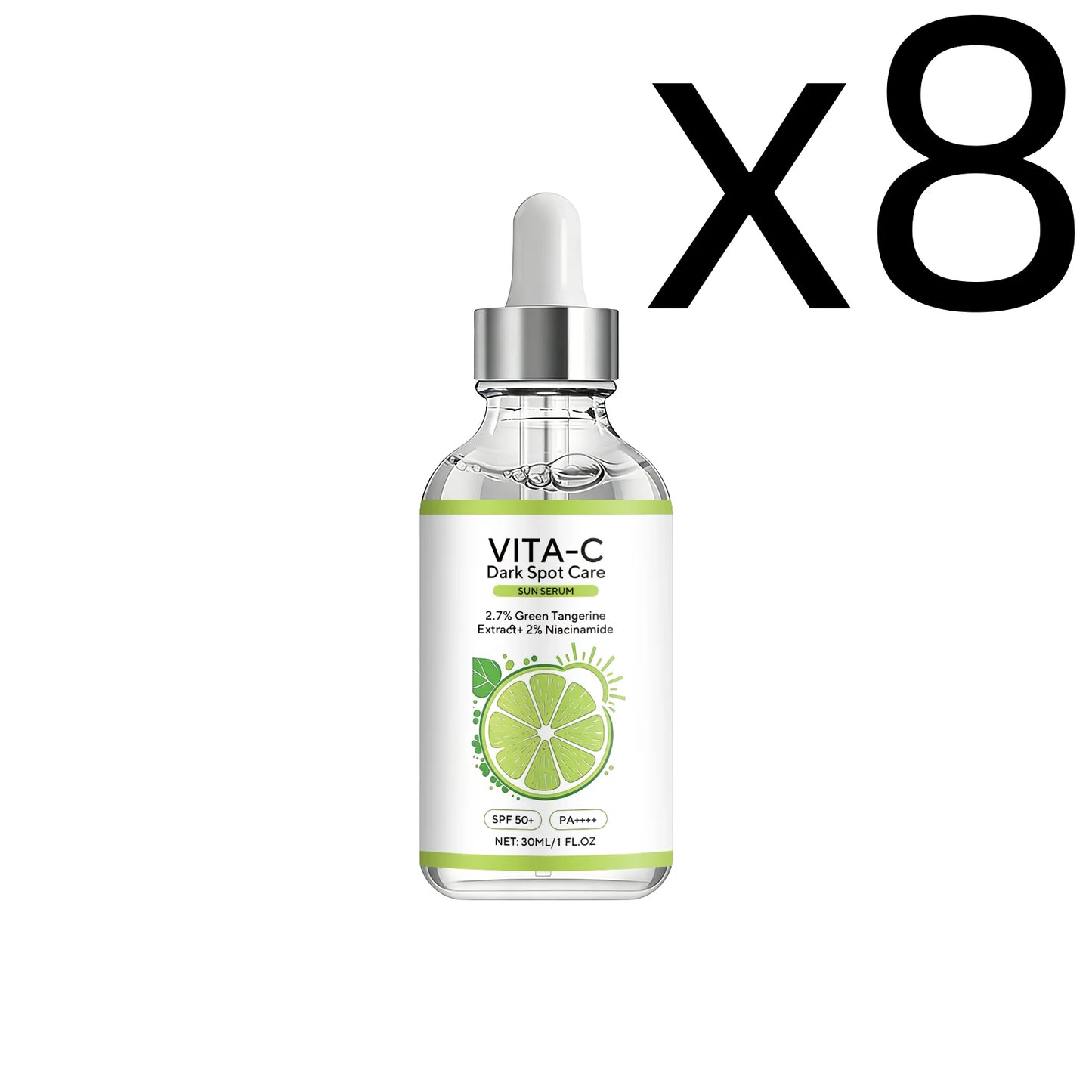 Vitamin C Sunscreen Essence Anti Sunburn Protection Brighten Skin Tone Fade Spots Improve Dullness Nourish Skin Brighten Serum Peaceful Pleasures Health and Wellness 30ml X 8PCS