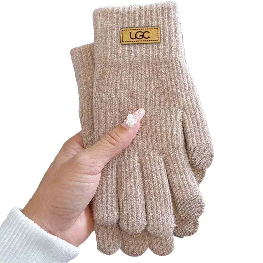 Women's Winter Knitted Touchscreen Gloves – Fleece Lined Winter Knitted Gloves Peaceful Pleasures Health and Wellness C