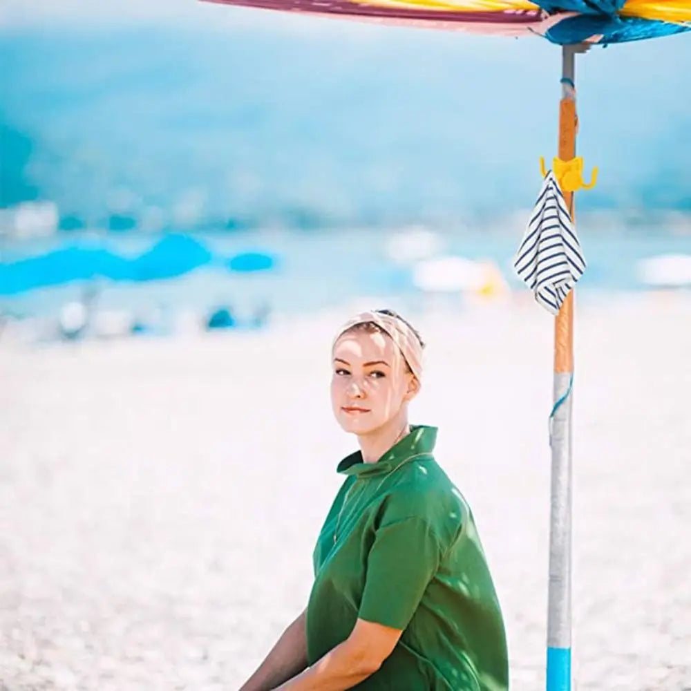 Outdoor Beach Umbrella Hooks Hanger Versatile Useful Sun Umbrella Storage Holder Wear-resistant Space-saving Four-corner Hook Peaceful Pleasures Health and Wellness