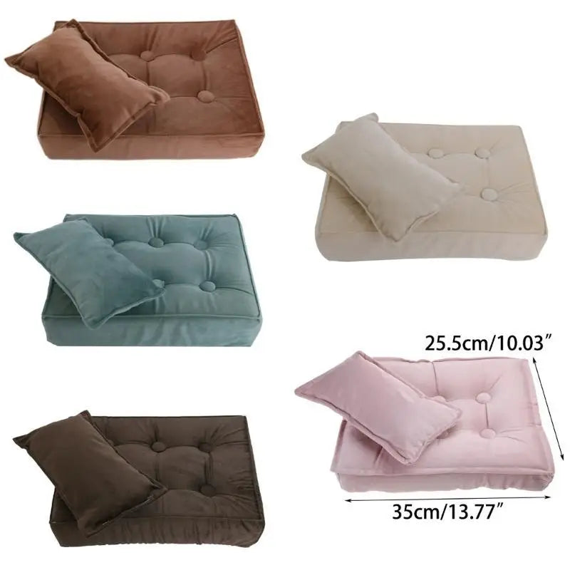 Newborn Photography Props – Baby Posing Mattress & Pillow Set