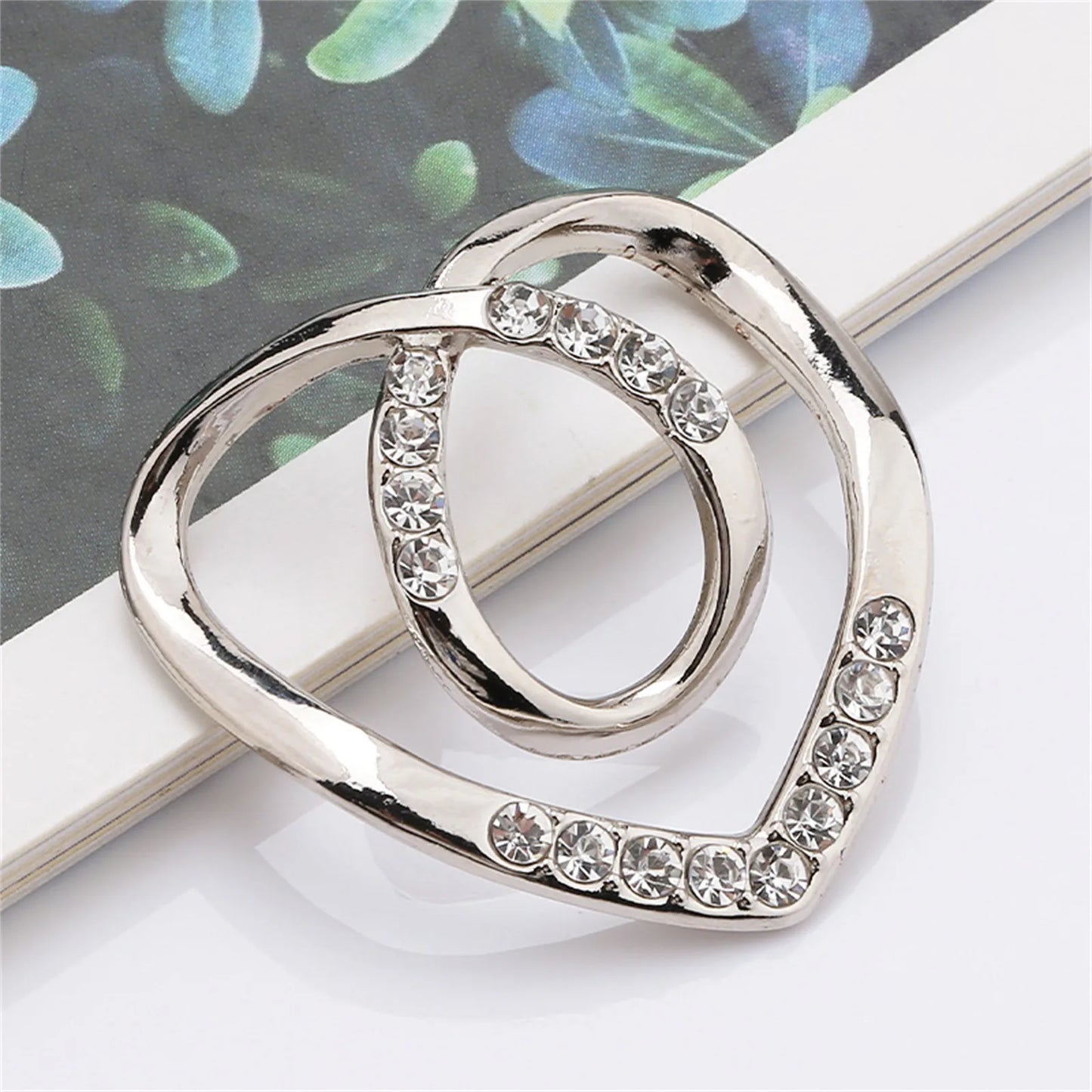 Crystal Pearl Scarf Ring Clip – Shirt Knot Buckle Brooch