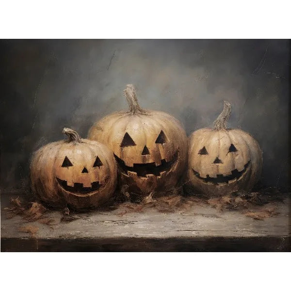 Vintage Spooky Halloween Prints Poster Dark Ghost Pumpkin Autumn Canvas Painting Moody Wall Art Gallery Living Room Home Deco Peaceful Pleasures Health and Wellness 1 40x50cm Unframed
