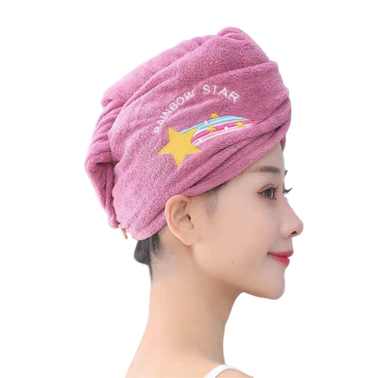 Coral Fleece Ladies Hair Towel Washable Hair Turban Wrap Drying Head Towels for Children and Women Wet Hair Peaceful Pleasures Health and Wellness Purplish red