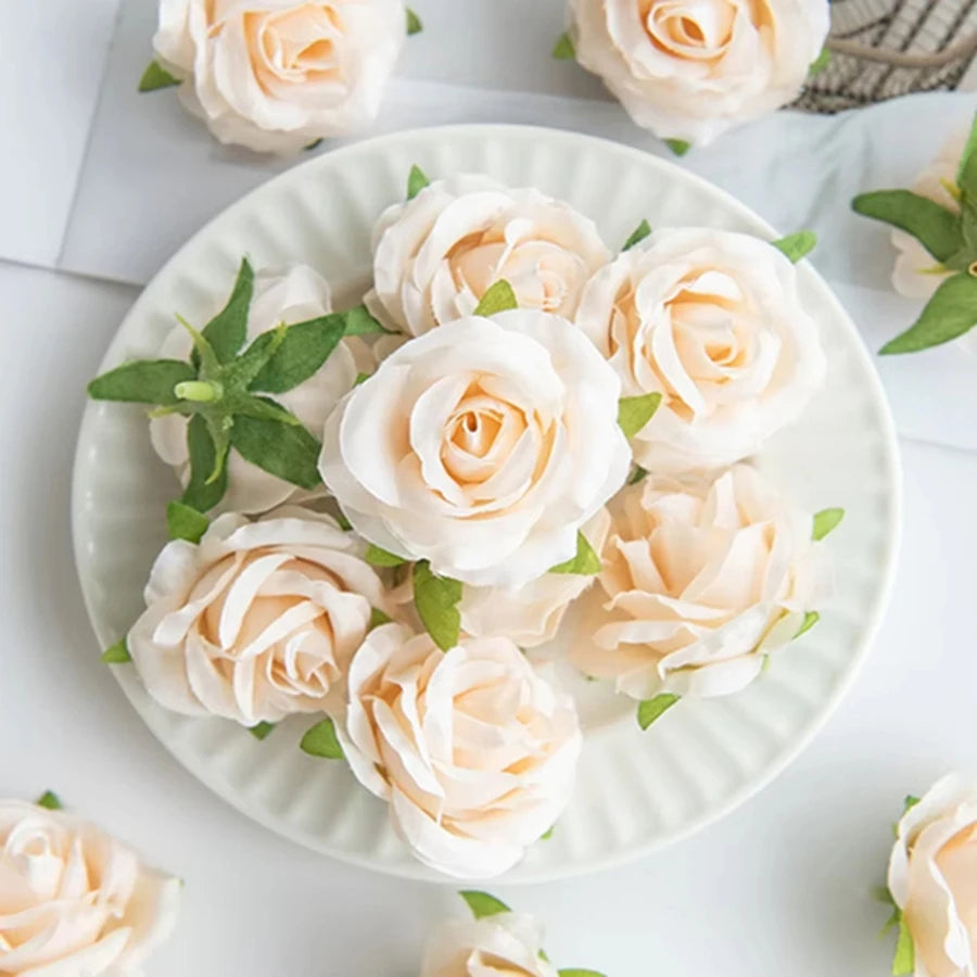 Artificial Silk Rose Heads 25/50pcs – Wedding & Party Decor