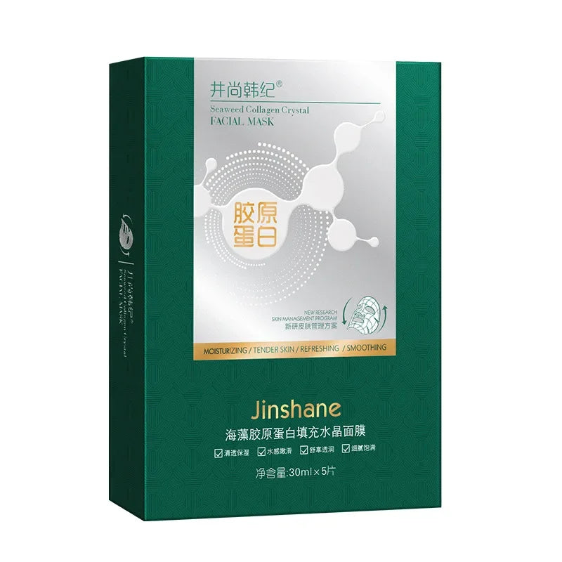 Seaweed Collagen Crystal Gel Face Mask – 5-Pack Hydrating Jelly