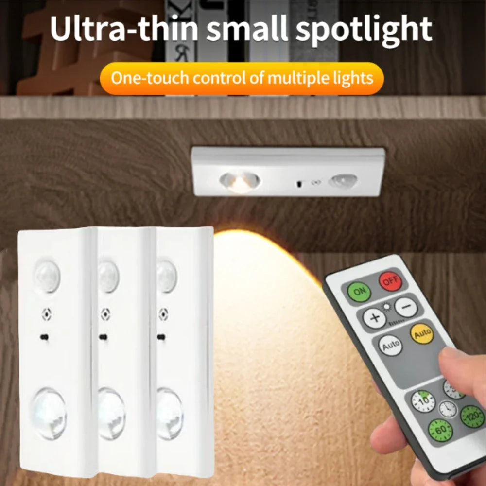 Rechargeable LED Motion Sensor Cabinet Light – Remote & Timer