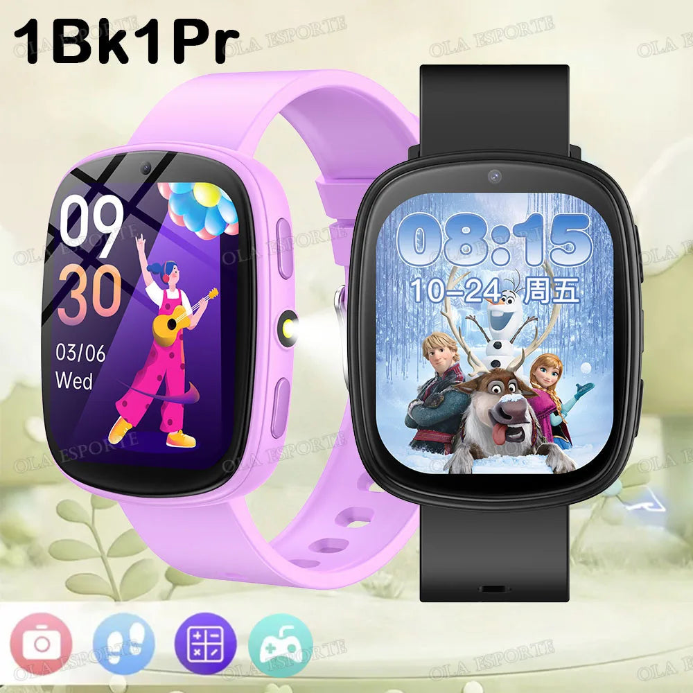 2026 Kids Games Smartwatch 1.83''HD Screen Camera 22 Interesting Games Sleep Monitor Alarm Clock Calculator Children Watch MA27 Peaceful Pleasures Health and Wellness 1Bk1Pu