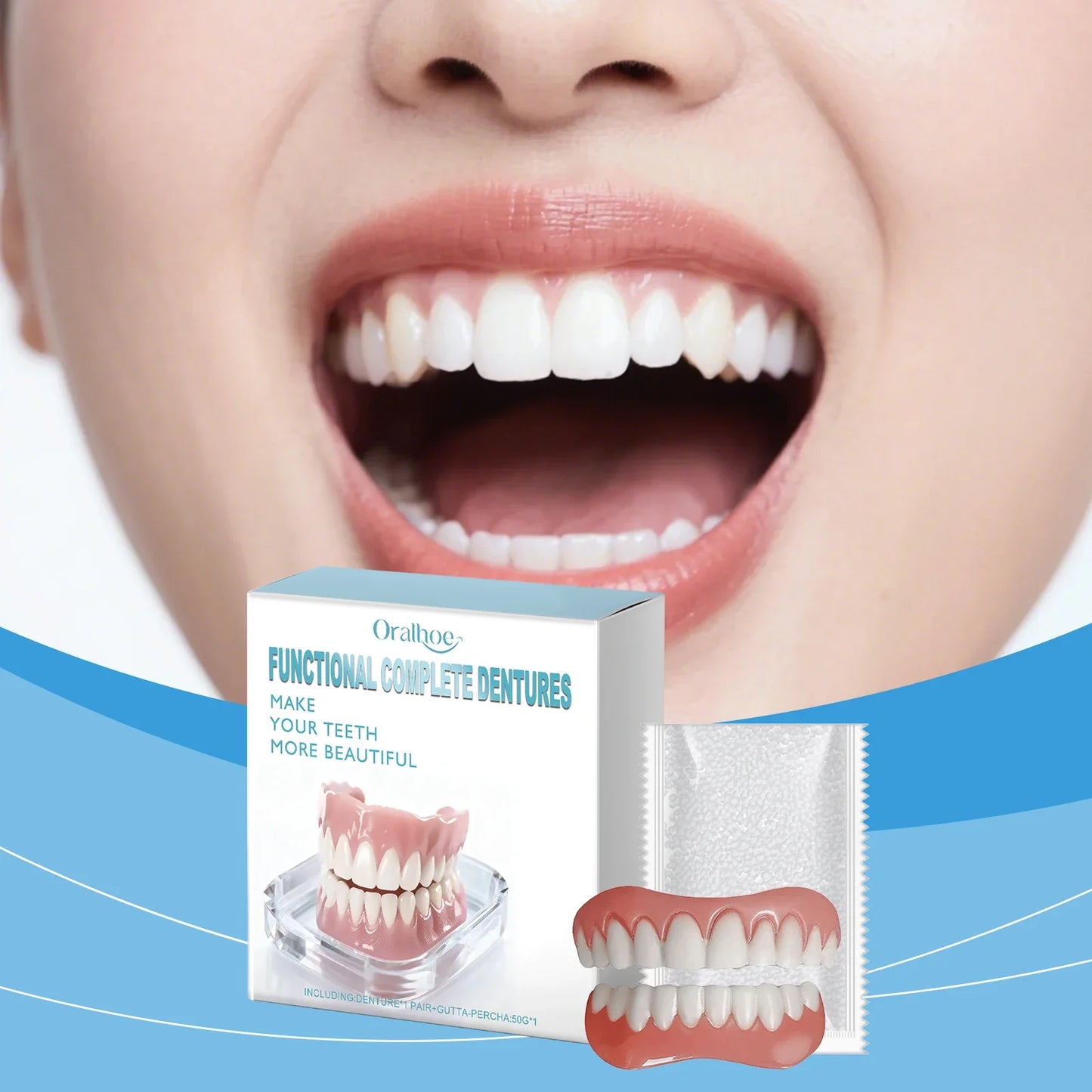 Temporary Dentures Kit – Whitening Simulation Braces Upper & Lower