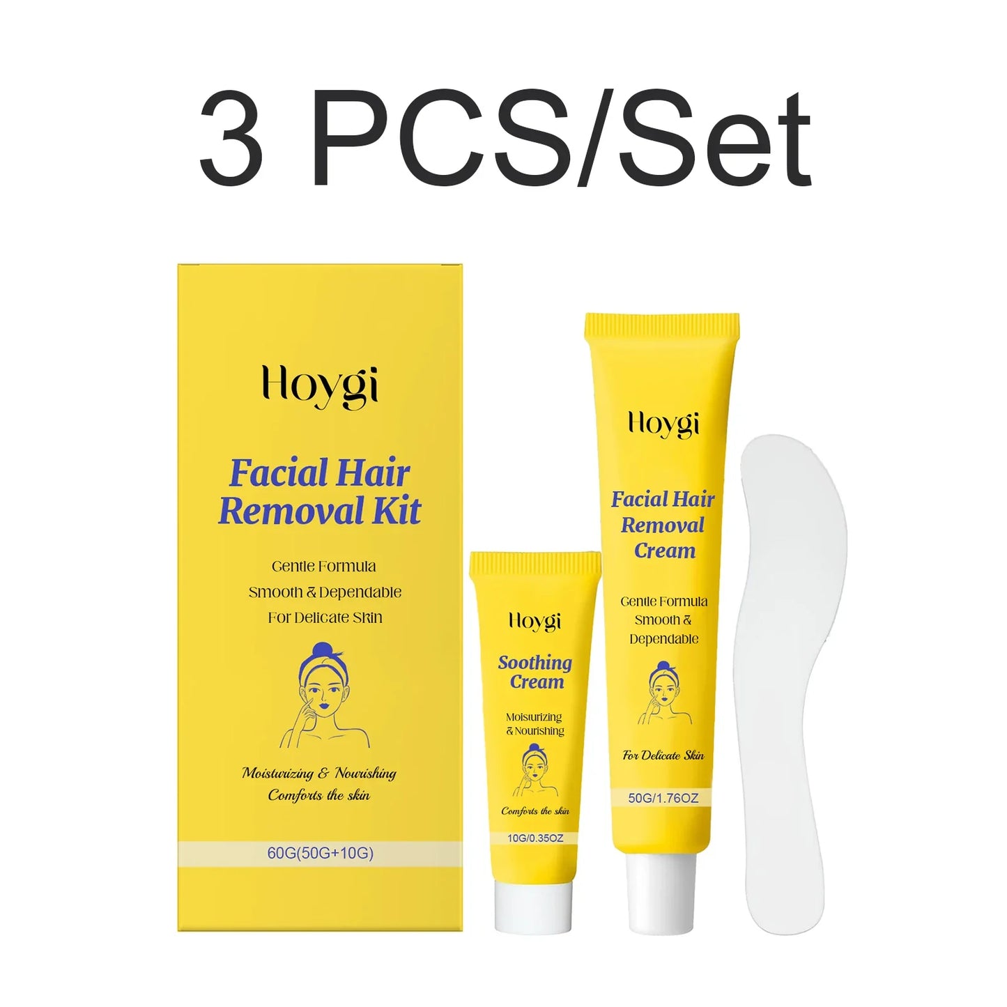 Facial Hair Removal Cream Kit – Sensitive Skin, Shea Butter 60g