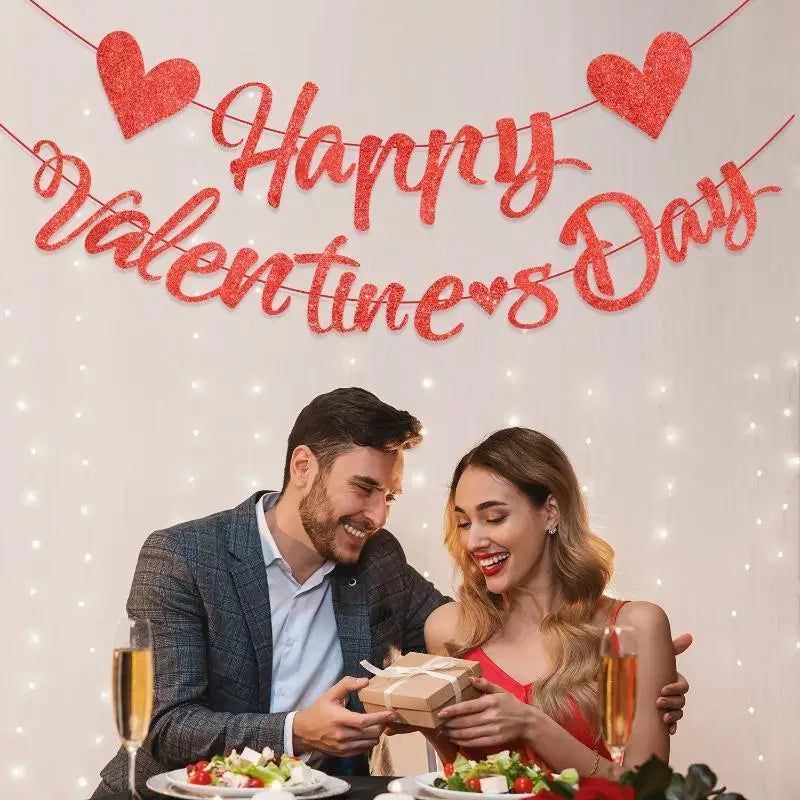 Valentine's Day Heart-shaped Pull-up Banners Decorations Wedding