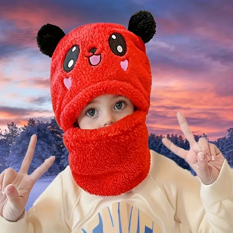 Kids Bear-Ear Hooded Hat & Scarf Set | Warm Winter Knit