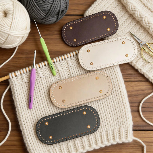 Crochet Bag Base Crocheting Bag Making Kit Purse Bottom with D Shape Handles for Women Men Hobbyists Enthusiasts Family Friends Peaceful Pleasures Health and Wellness CN