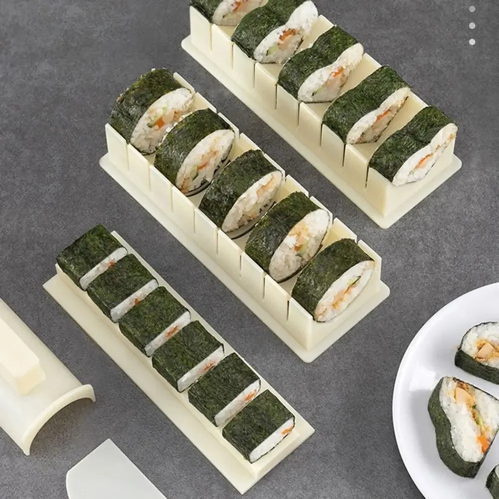 3-Piece Sushi Mold Maker Set – Heart, Round & Square Shapes for Sushi, Kimbap & Rice Rolls