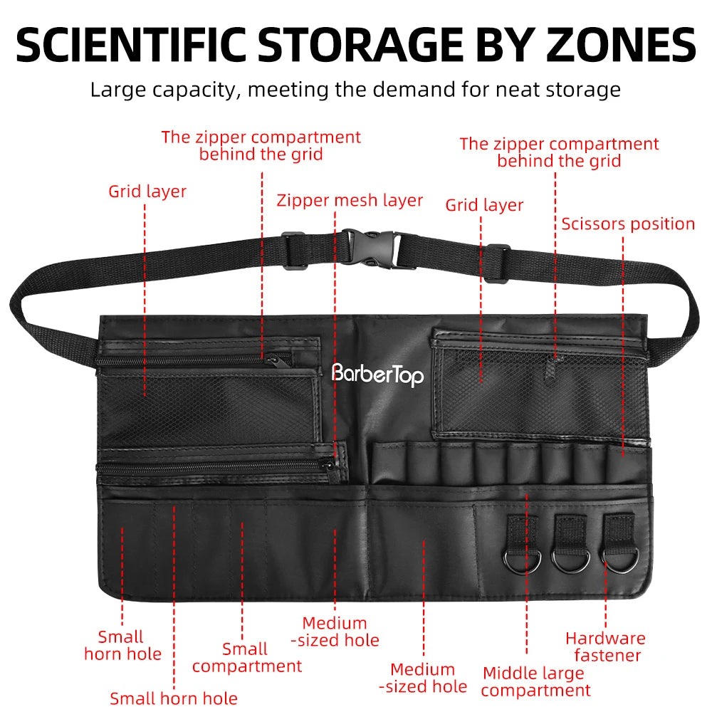 Multi-Pocket Barber Waist Tool Bag, Adjustable Salon Hairdressing Scissors Combs Organizer Belt Pouch For Hairstylists Peaceful Pleasures Health and Wellness