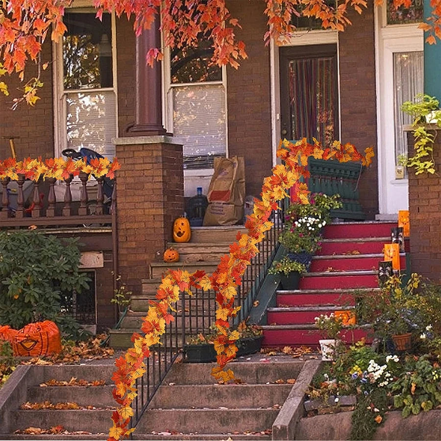 Artificial Autumn Leaf Vine Garland for Wedding & Home Decor