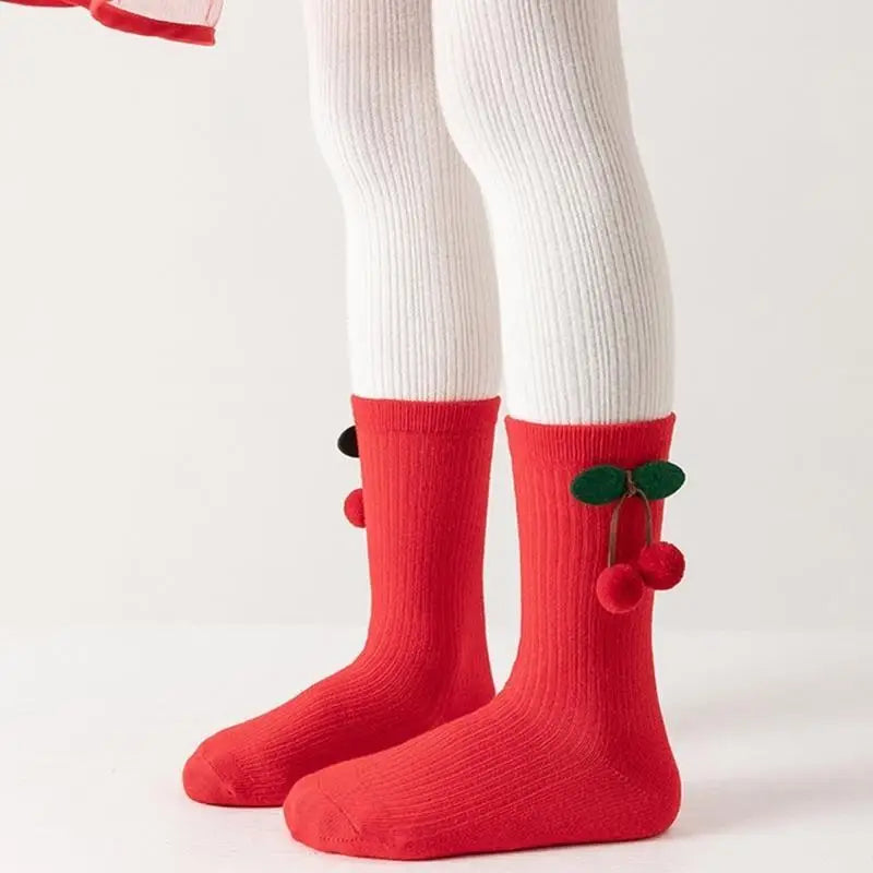 Girls Cotton Bowknot Socks 4-Pack | Middle Calf Kids Socks