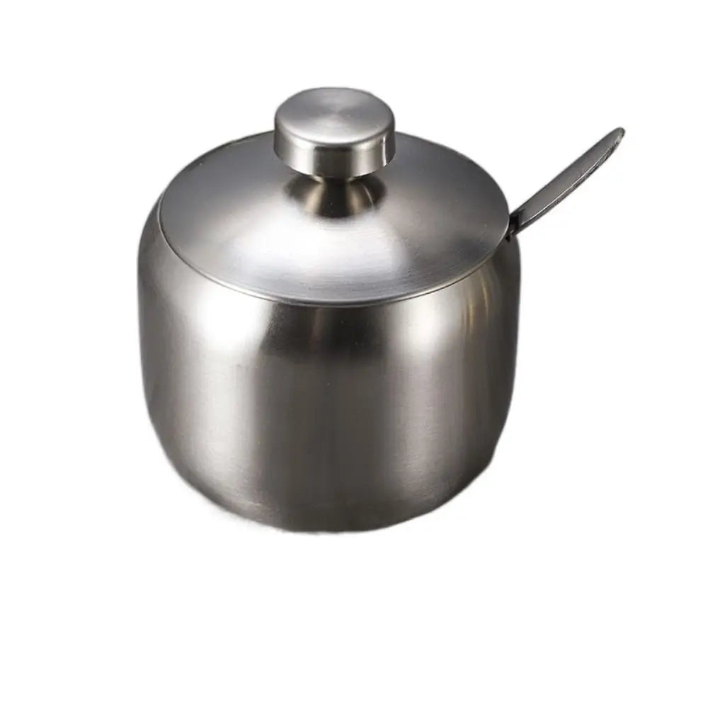 Stainless Steel Sugar Bowl with Lid & Spoon | Gold & Silver