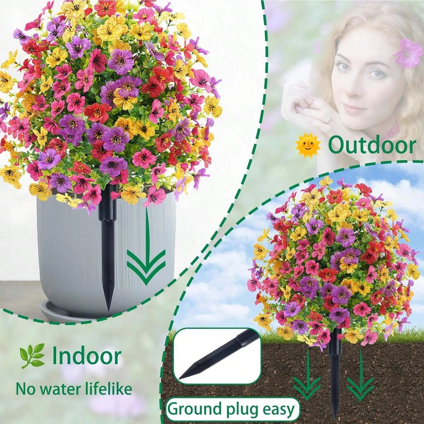 Colorful Artificial Flower Ball Ground Insert | Wedding & Garden