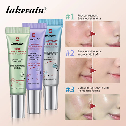 3Colors CC Cream Liquid-Based Full Coverage Cream Waterproof Long-Lasting Correct Redness Foundation erborian Korean Cosmetics Peaceful Pleasures Health and Wellness