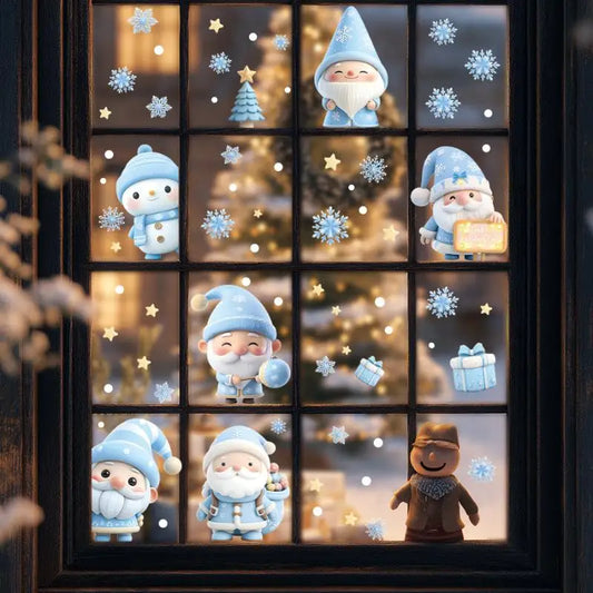 Christmas Window Static Clings – Snowman, Santa & Snowflake Holiday Window Clings Oasis Select