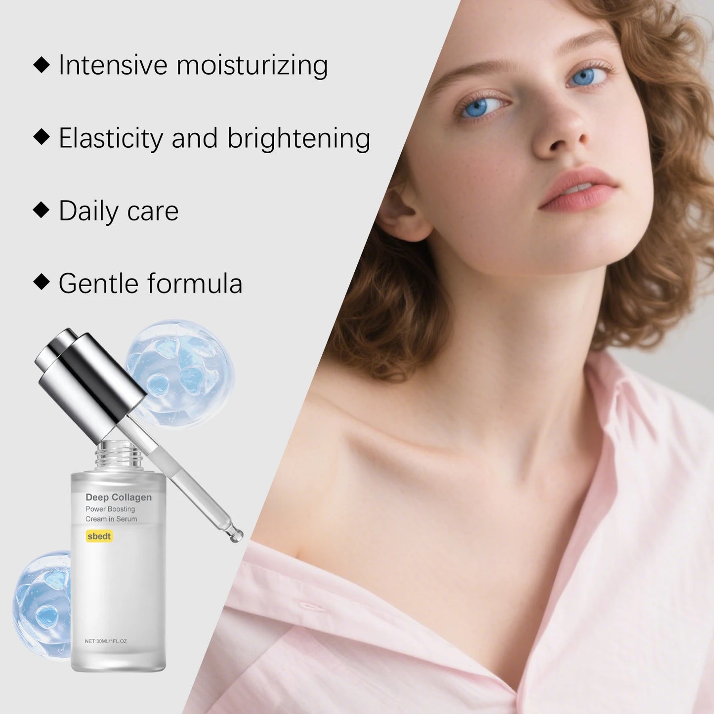 Hydrolyzed Collagen Firming Facial Essence Lock Skin Moisture Relieve Dryness Antioxidant Deep Moisturizing Face Soothing Serum Peaceful Pleasures Health and Wellness