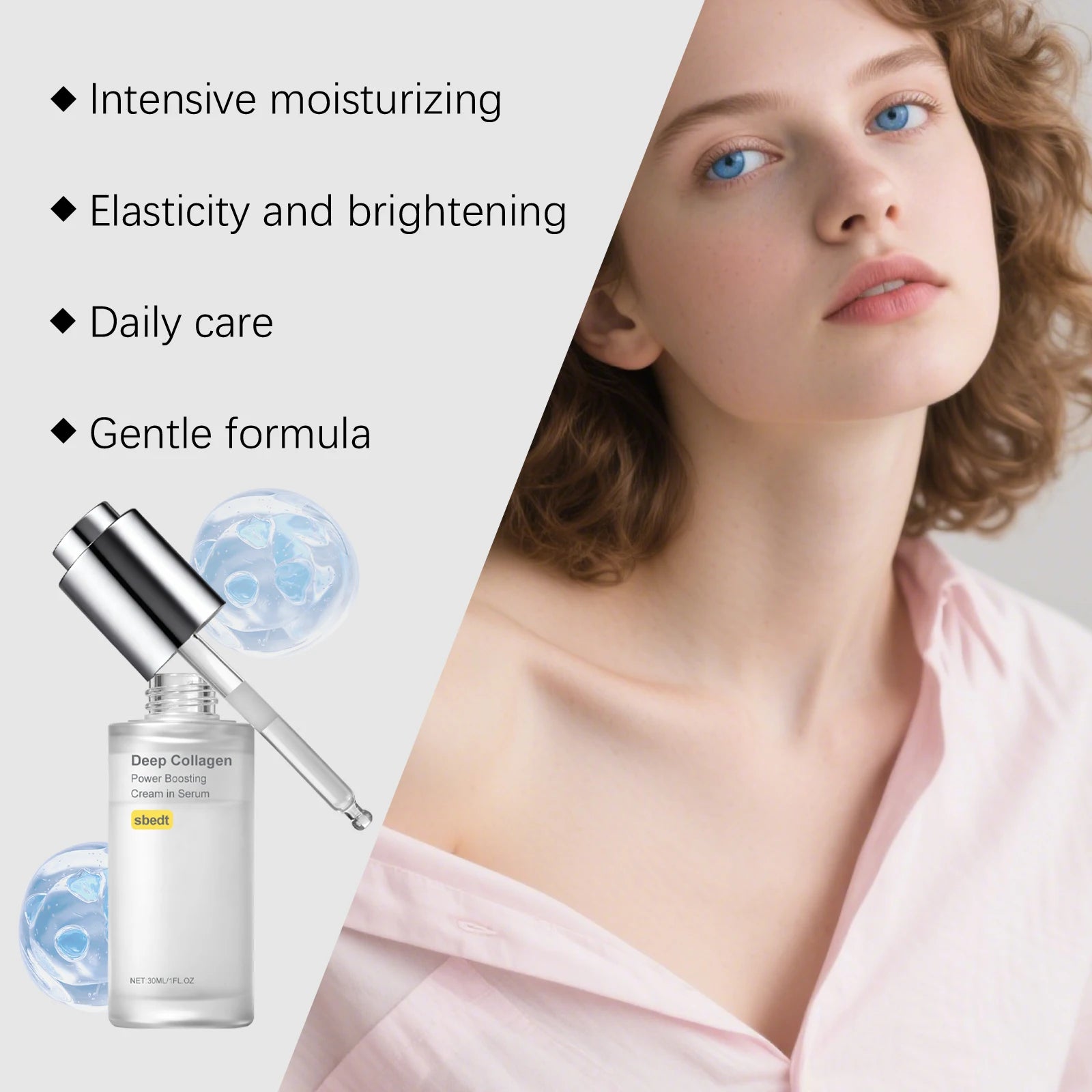 Hydrolyzed Collagen Firming Facial Essence Lock Skin Moisture Relieve Dryness Antioxidant Deep Moisturizing Face Soothing Serum Peaceful Pleasures Health and Wellness