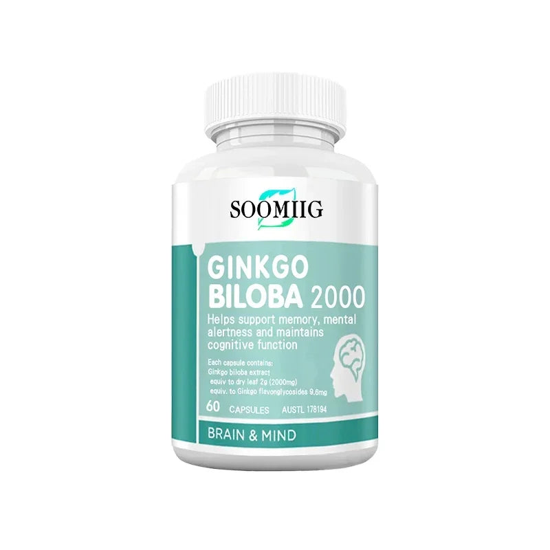 2000mg Ginkgo Biloba Capsules | Memory, Focus & Brain Support