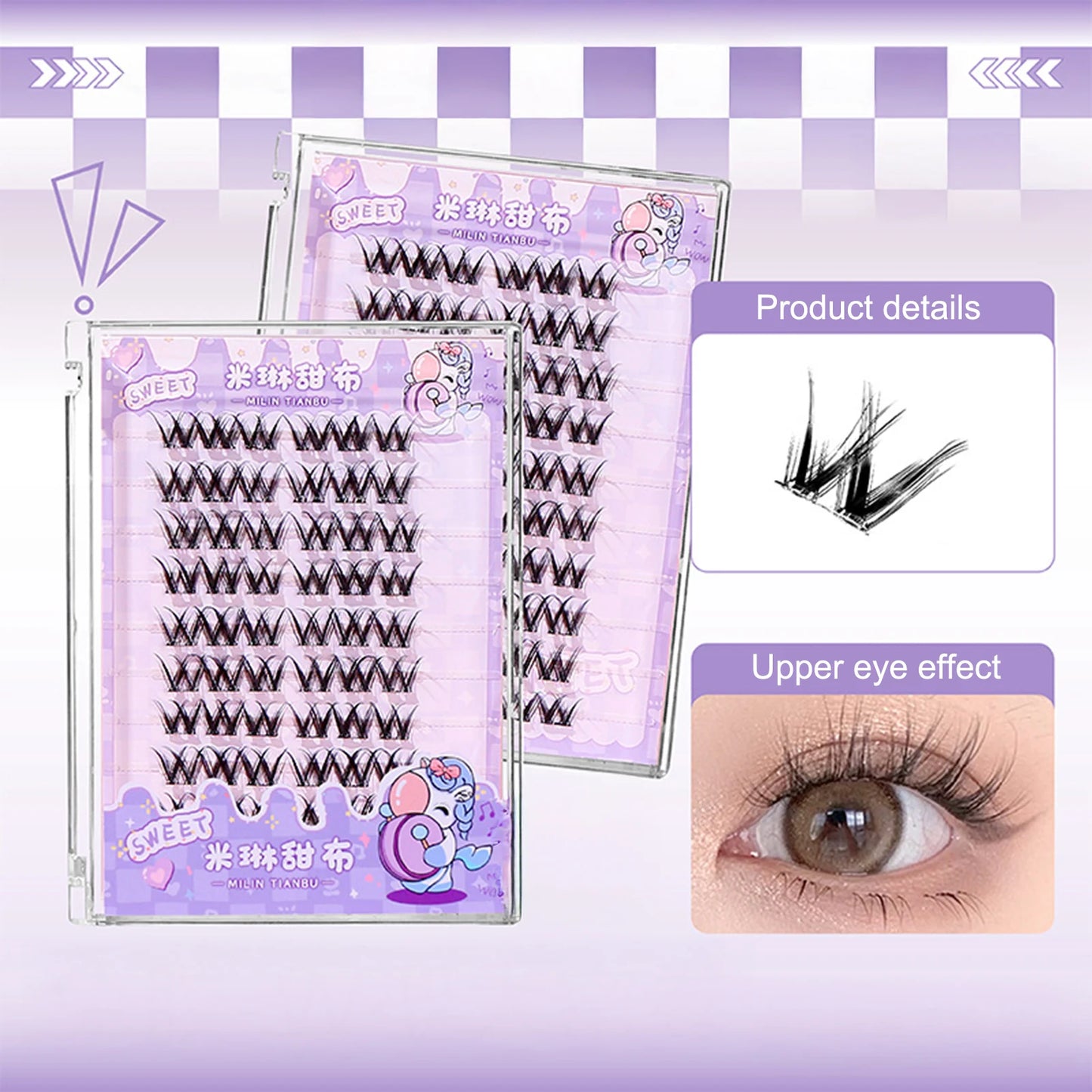 Glue-Free Cluster False Eyelashes | Wispy Natural Lash Extensions
