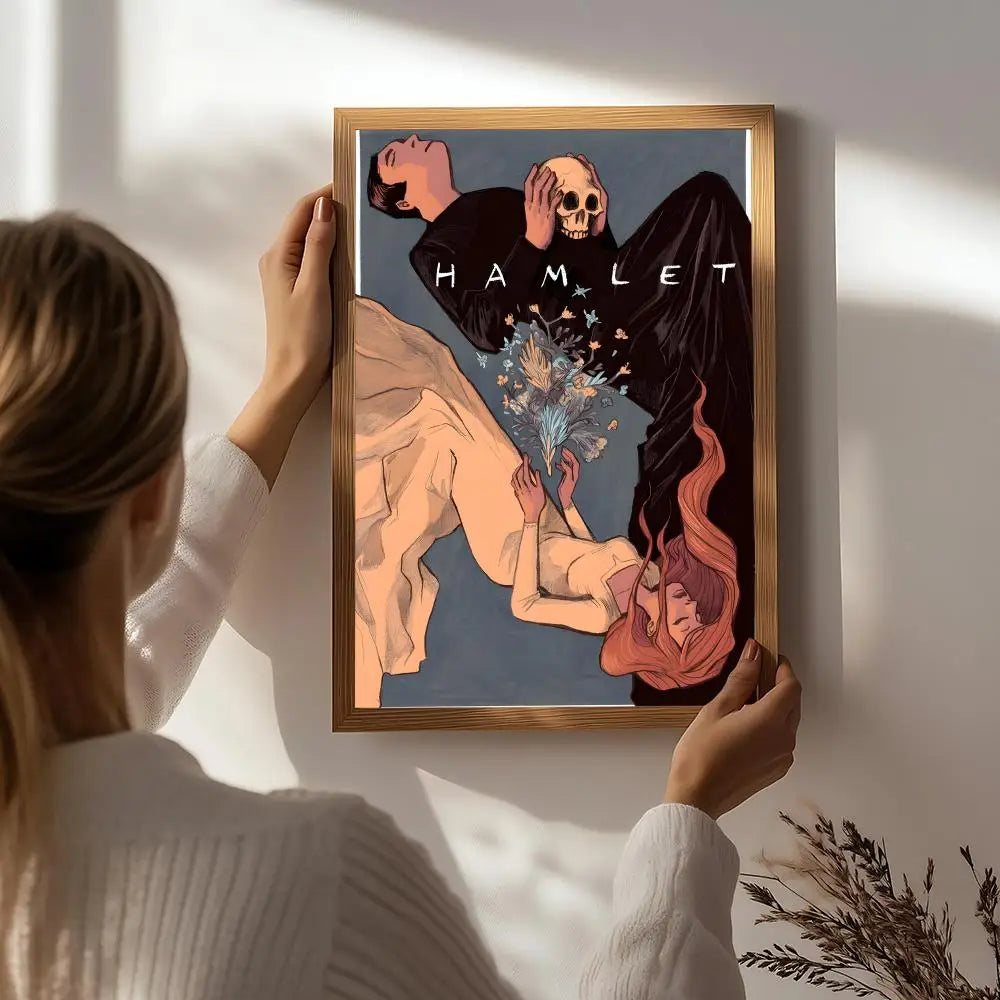Drama H-Hamlet Poster HD Self Adhesive Waterproof Wall Art Ideal for Home Office Dorm Bedroom Great Gift Peaceful Pleasures Health and Wellness White1 15X20cmNoframe
