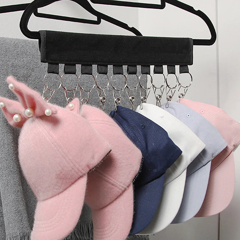 10 Clip Multifunctional Clothes And Hat Clip Portable Household No Punching Velcro Hat Storage Clothes Clip Baseball Cap Storage Peaceful Pleasures Health and Wellness