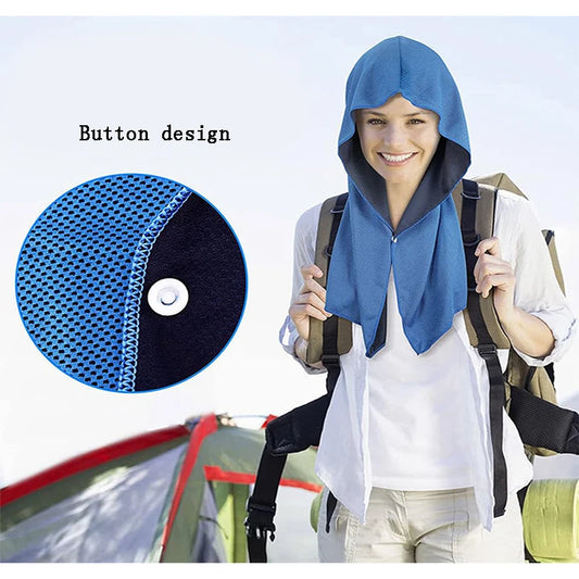 Outdoor Sports Sun Protection and Cooling Towel Gym Beach Camping U-shaped Cooling Hoodie Headscarf Quick-drying Towel Peaceful Pleasures Health and Wellness