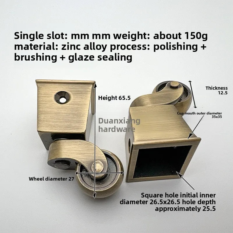 Brass Furniture Caster | Universal Piano & Sofa Wheel Roller