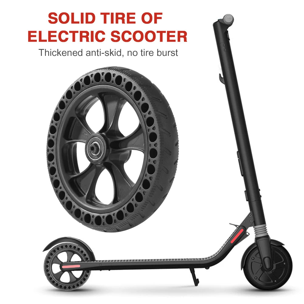 Shock Absorption Scooter Solid Tires with Axle Anti-Skid Hollow Vacuum Tyre Part Peaceful Pleasures Health and Wellness