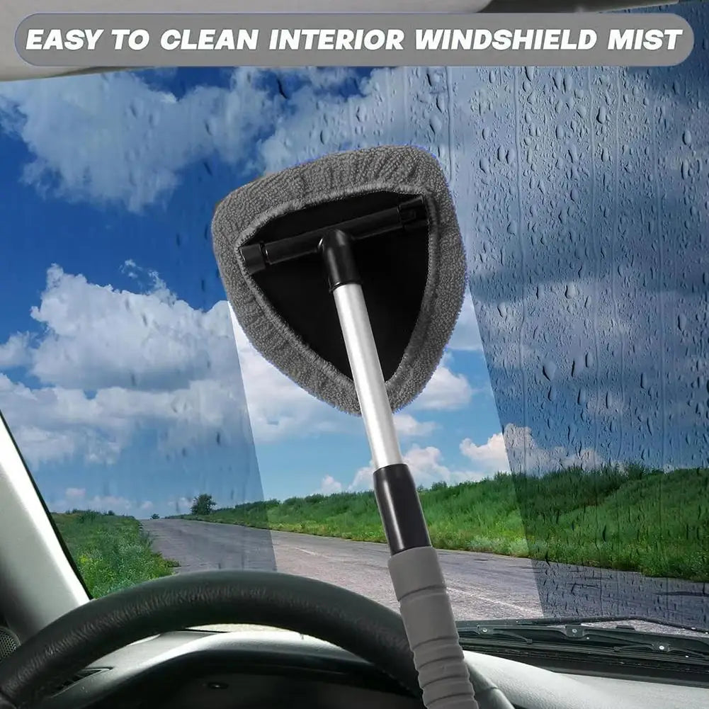 Window Scraping Mist Eliminator Microfiber Car Window Cleaner Telescopic Windshield Cleaning Tools Auto Accessories Peaceful Pleasures Health and Wellness