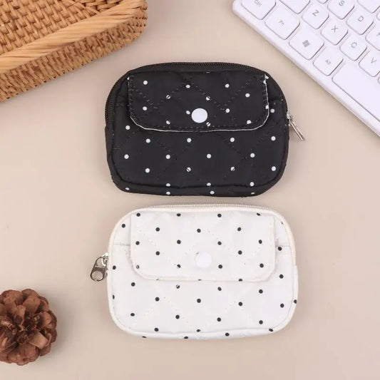 Polka Dot Storage Bag – Cute Coin Card Key Pouch Wallet Coin & Card Pouch Oasis Select