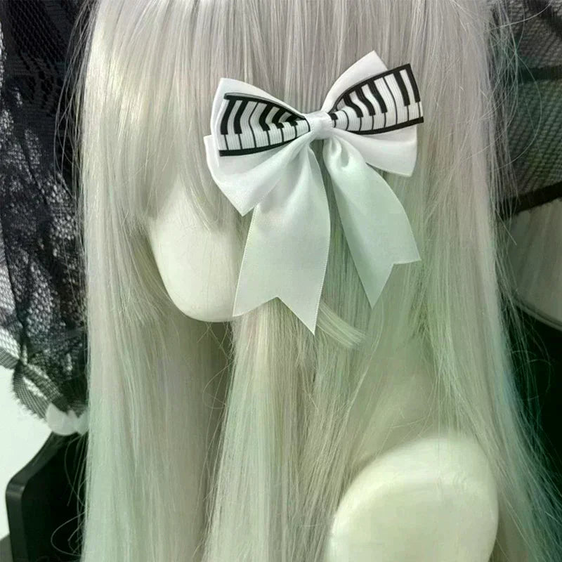 Piano Key Bow Hair Clip – Musical Non-Slip Grip for Women