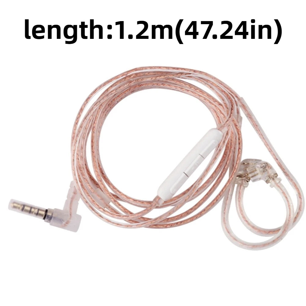 3.5MM KZ Earphones Cables Upgrade with Microphone KZ Headphones Wire High-Purity 2PIN Wired Earphones Cables For KZ/TRN/CCA Peaceful Pleasures Health and Wellness