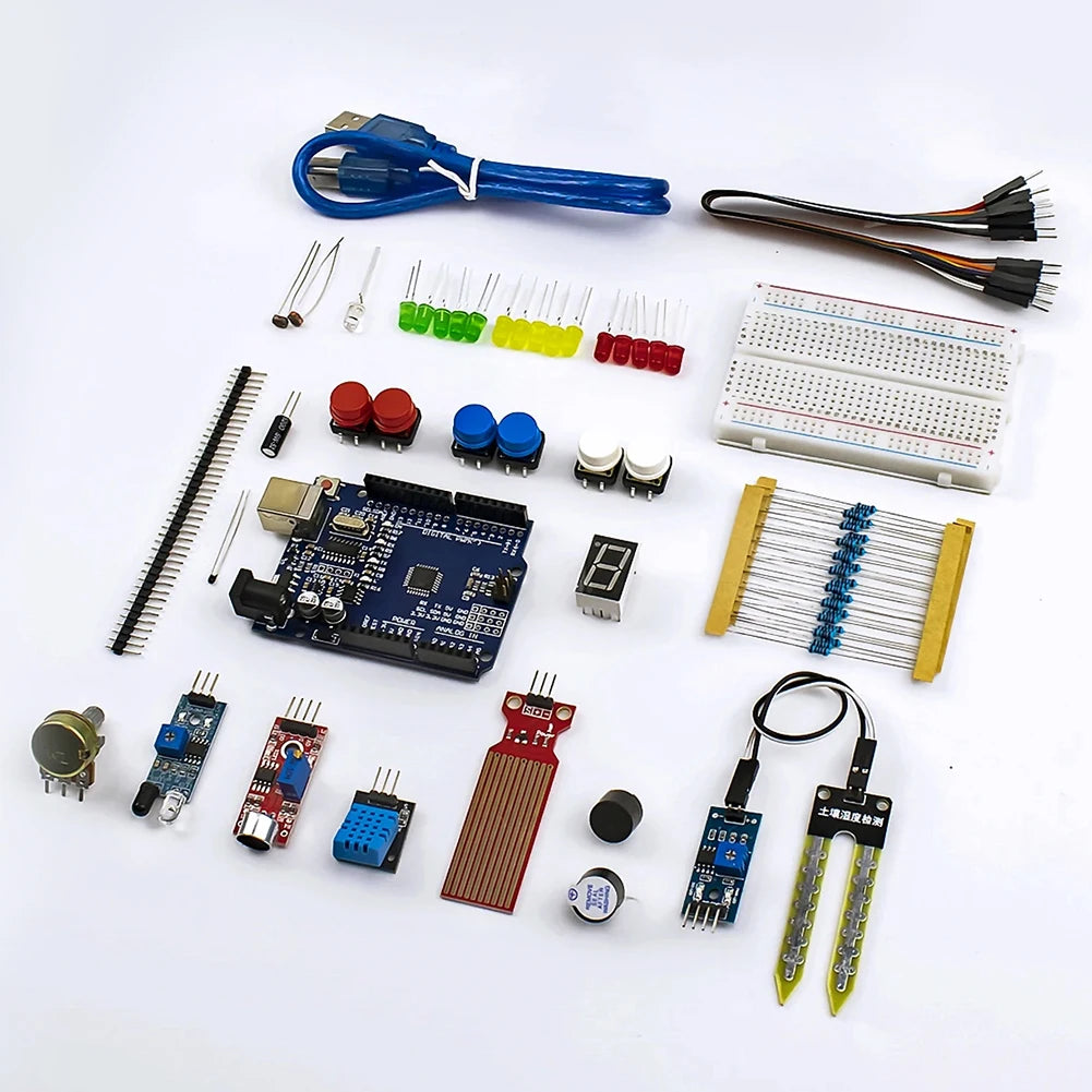 Arduino UNO R3 Starter Kit – Breadboard, Sensors & Components